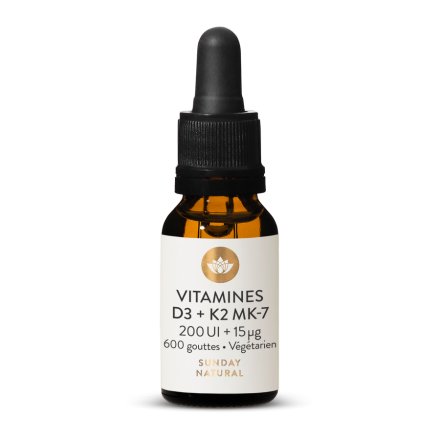 Vitamines D3 + K2 MK7 (200 UI + 15 mg) - Bbs & Enfants