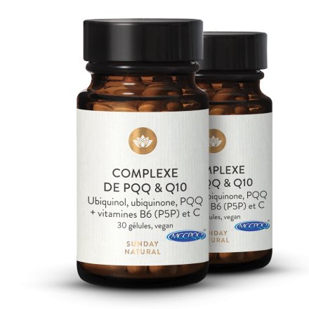 Complexe de PQQ & Q10 avec vitamines B6 (P5P) + C