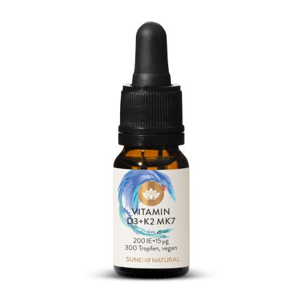 Vitamin D3 + K2 MK7 200IE + 15g Tropfen, Vegan