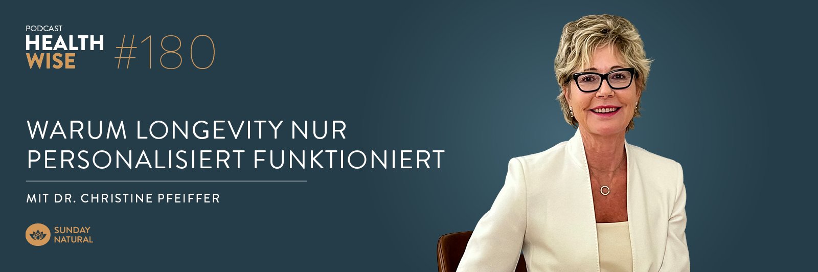 Informationen zur Podcastfolge Nr. 180 Warum Longevity nur personalisiert funktioniert. Mit Dr. Christine Pfeiffer Informationen zur Podcastfolge Nr. 180 Warum Longevity nur personalisiert funktioniert. Mit Dr. Christine Pfeiffer