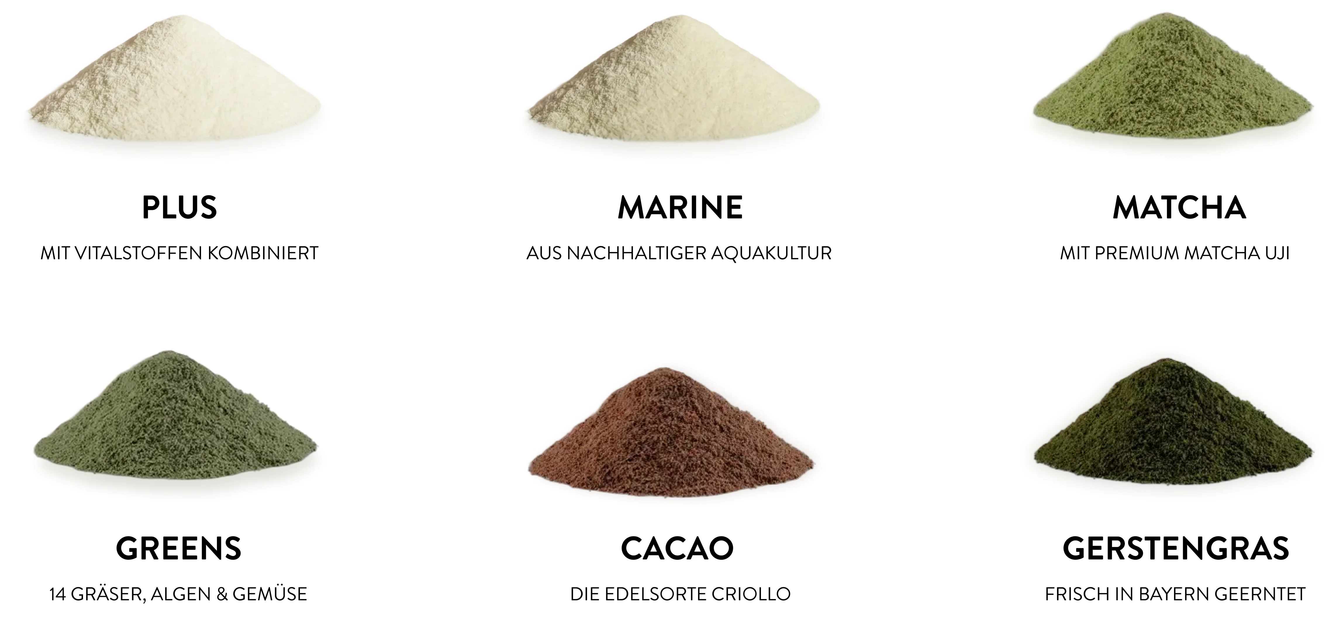 Geschmacksrichtungen des SunGlow® von Sunday Natural