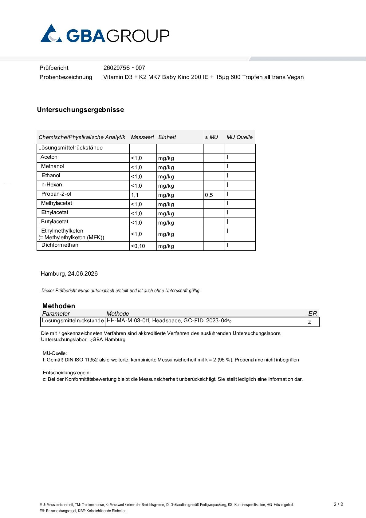 RESTLÖSUNGSMITTEL RESTLÖSUNGSMITTEL