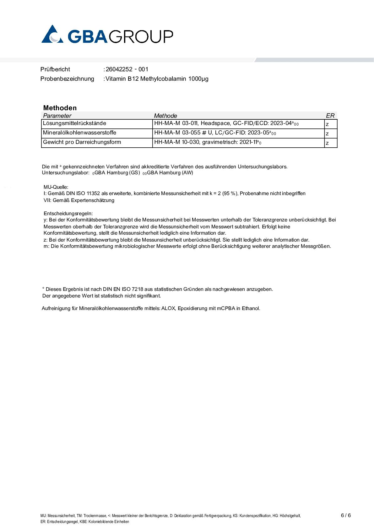 SCHWERMETALLE/MIKROBIOLOGIE/RESTLÖSUNGSMITTEL SCHWERMETALLE/MIKROBIOLOGIE/RESTLÖSUNGSMITTEL
