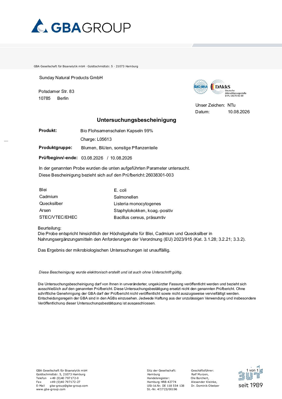 HEAVY METALS/MICROBIOLOGY