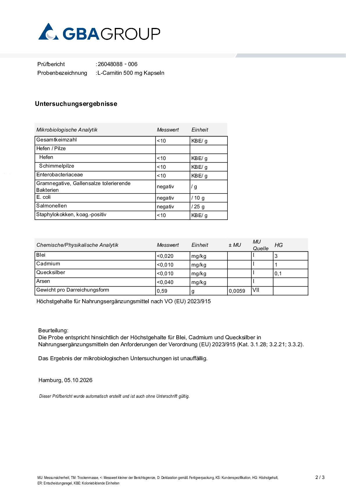 HEAVY METALS/MICROBIOLOGY