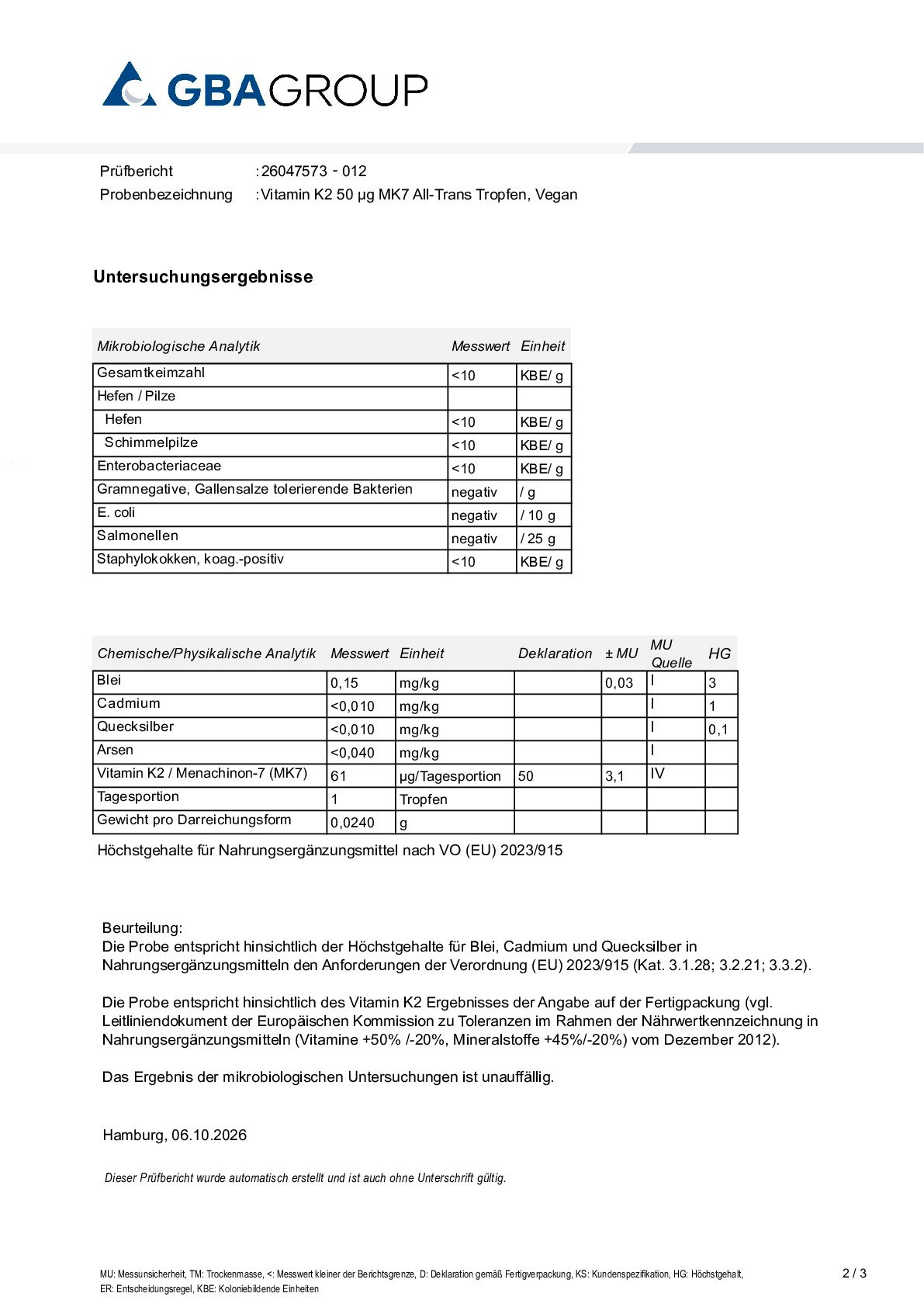 PRINCIPES ACTIFS/MÉTAUX LOURDS/MICROBIOLOGIE PRINCIPES ACTIFS/MÉTAUX LOURDS/MICROBIOLOGIE
