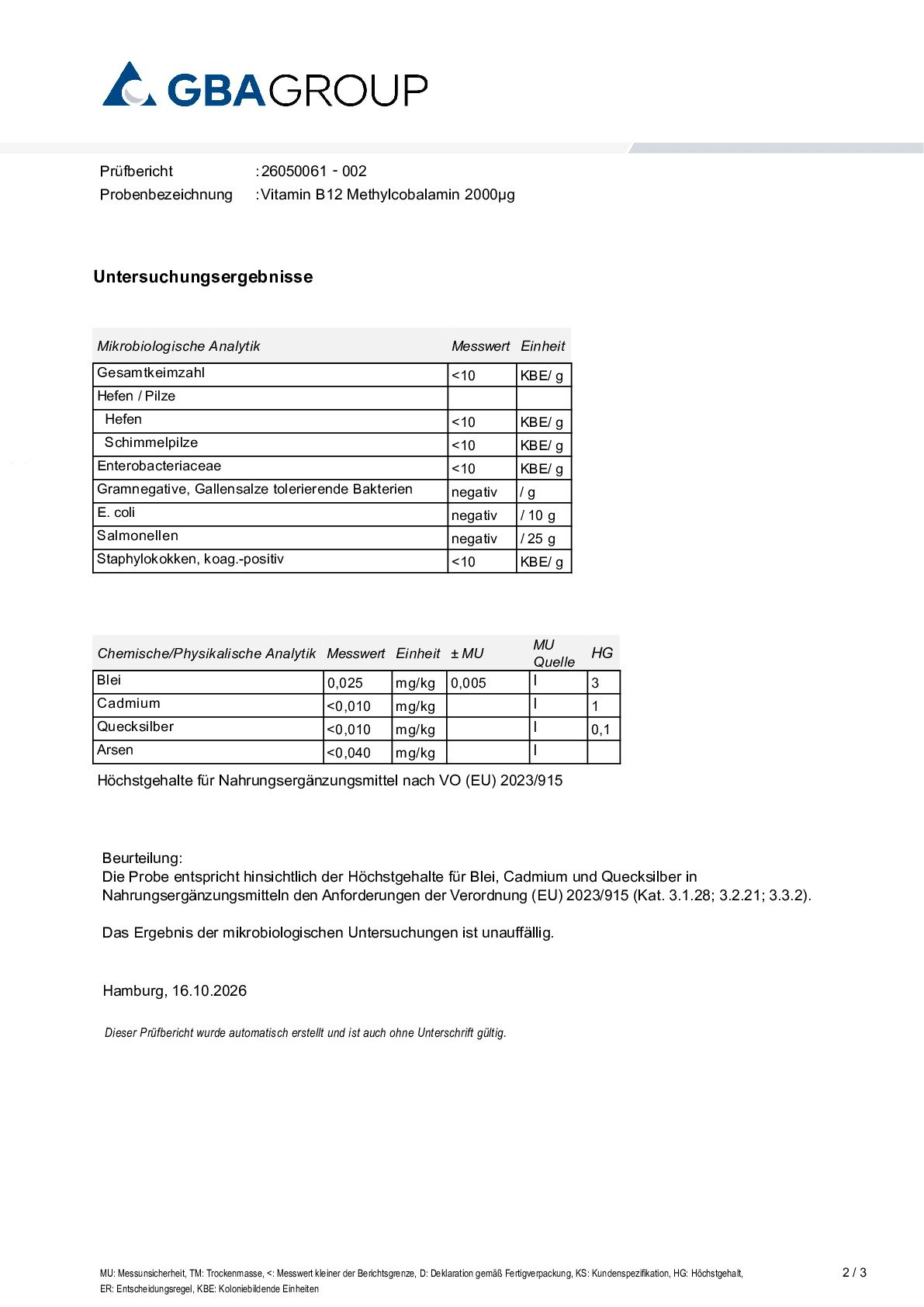 MÉTAUX LOURDS/MICROBIOLOGIE MÉTAUX LOURDS/MICROBIOLOGIE