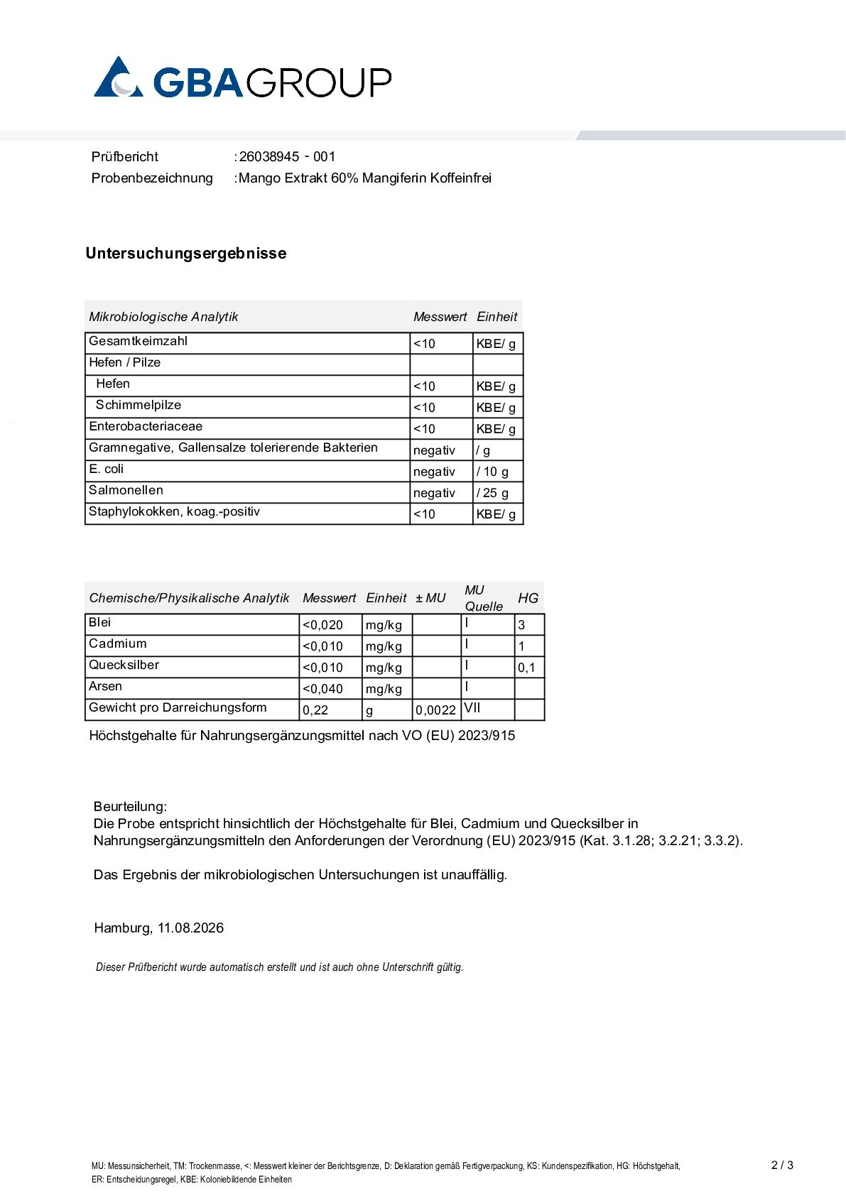 MÉTAUX LOURDS/MICROBIOLOGIE MÉTAUX LOURDS/MICROBIOLOGIE