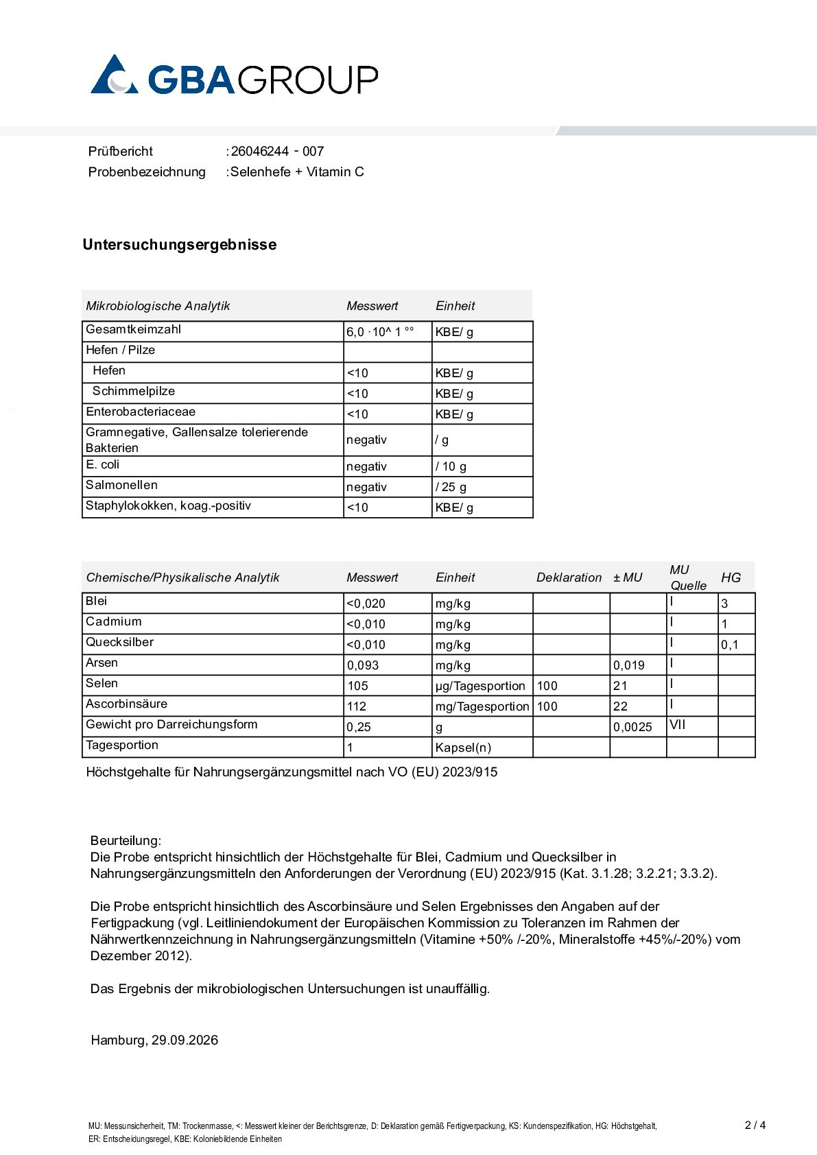 PRINCIPES ACTIFS/MÉTAUX LOURDS/MICROBIOLOGIE PRINCIPES ACTIFS/MÉTAUX LOURDS/MICROBIOLOGIE