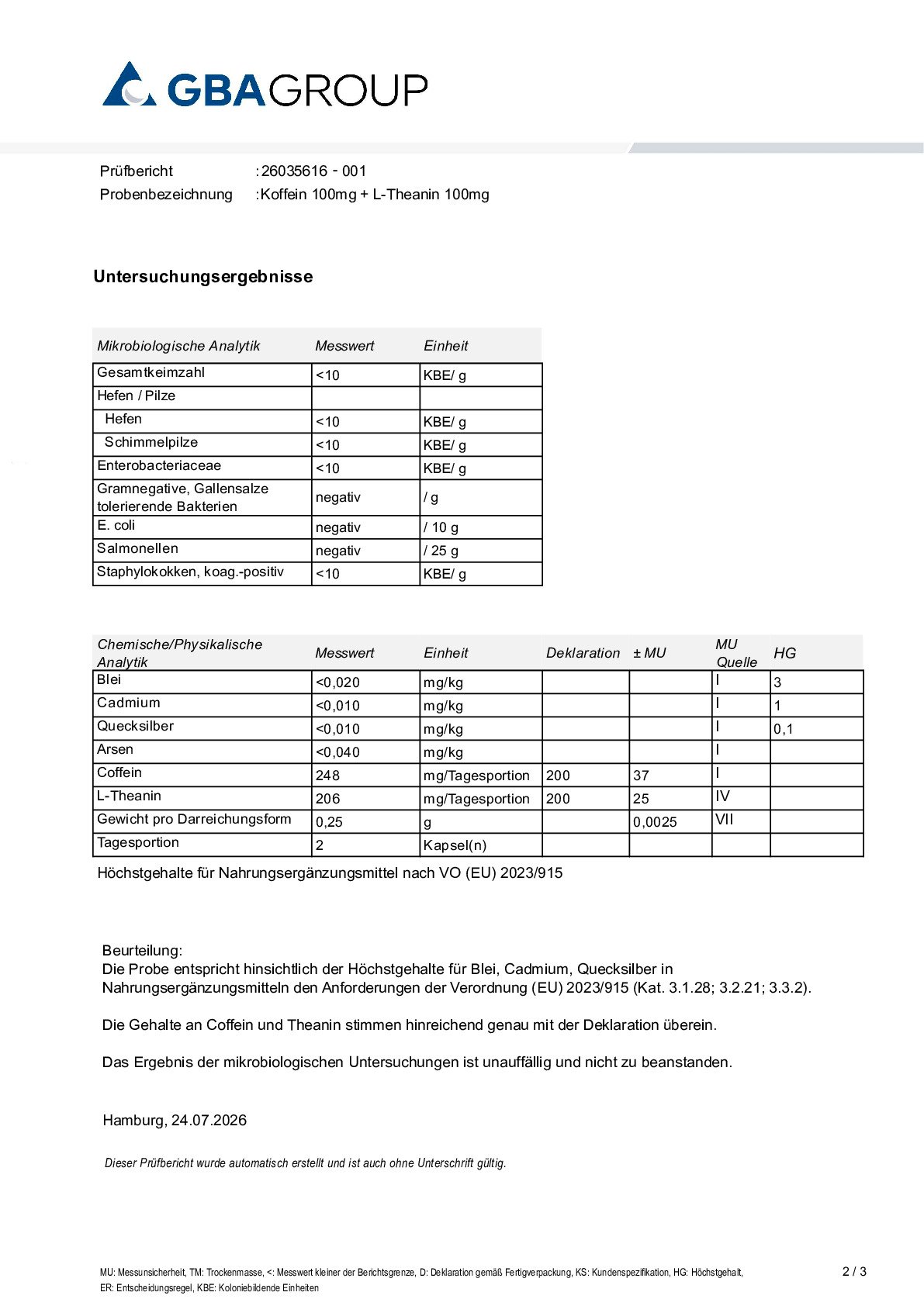 PRINCIPES ACTIFS/MÉTAUX LOURDS/MICROBIOLOGIE