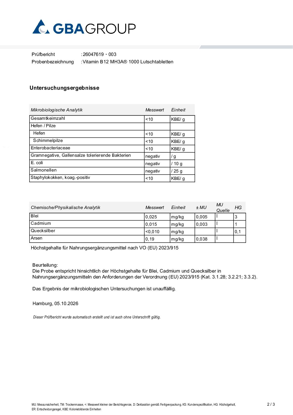 SCHWERMETALLE/MIKROBIOLOGIE