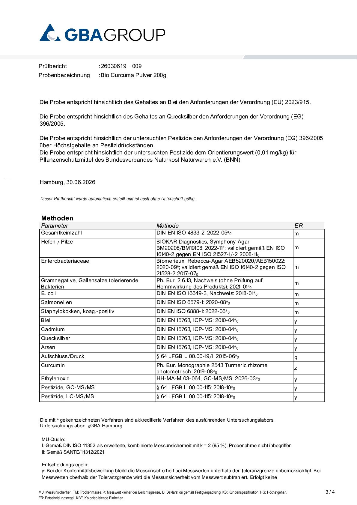 ACTIVE INGREDIENT/HEAVY METALS/MICROBIOLOGY