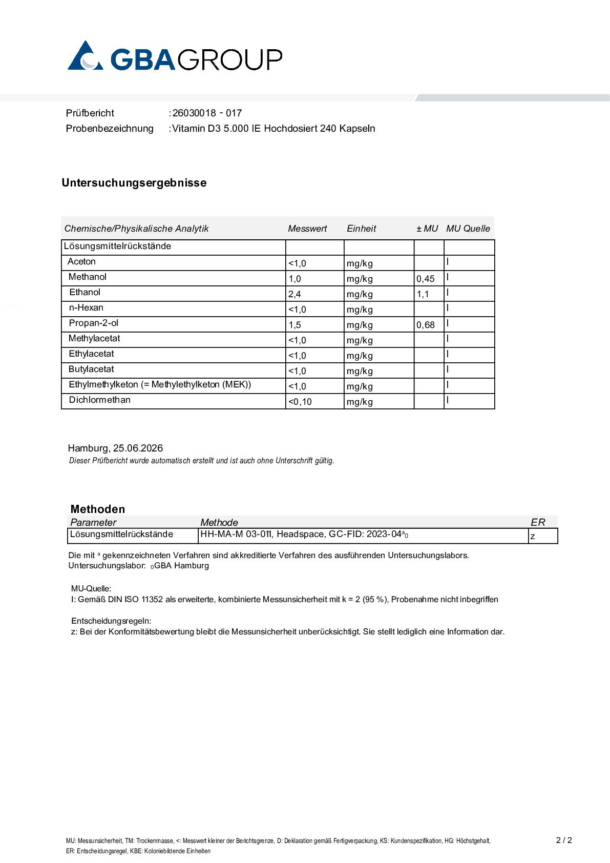 RESIDUAL SOLVENTS