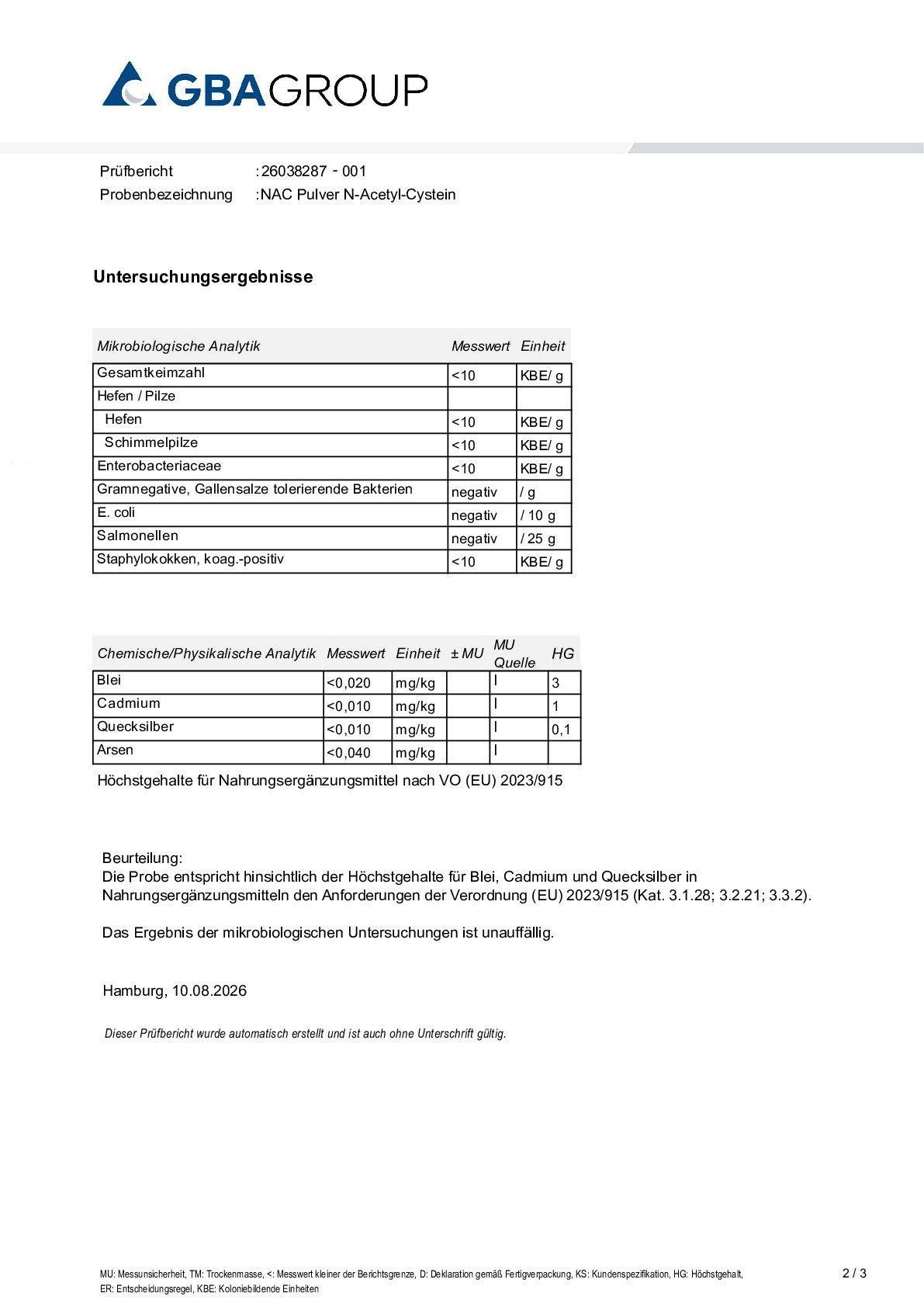 HEAVY METALS/MICROBIOLOGY HEAVY METALS/MICROBIOLOGY