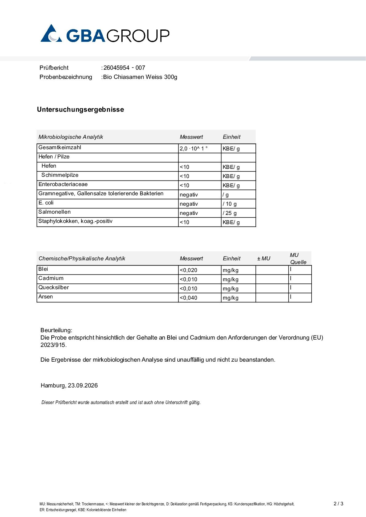 HEAVY METALS/MICROBIOLOGY