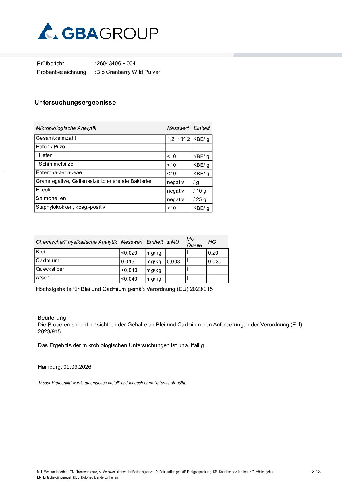SCHWERMETALLE/MIKROBIOLOGIE