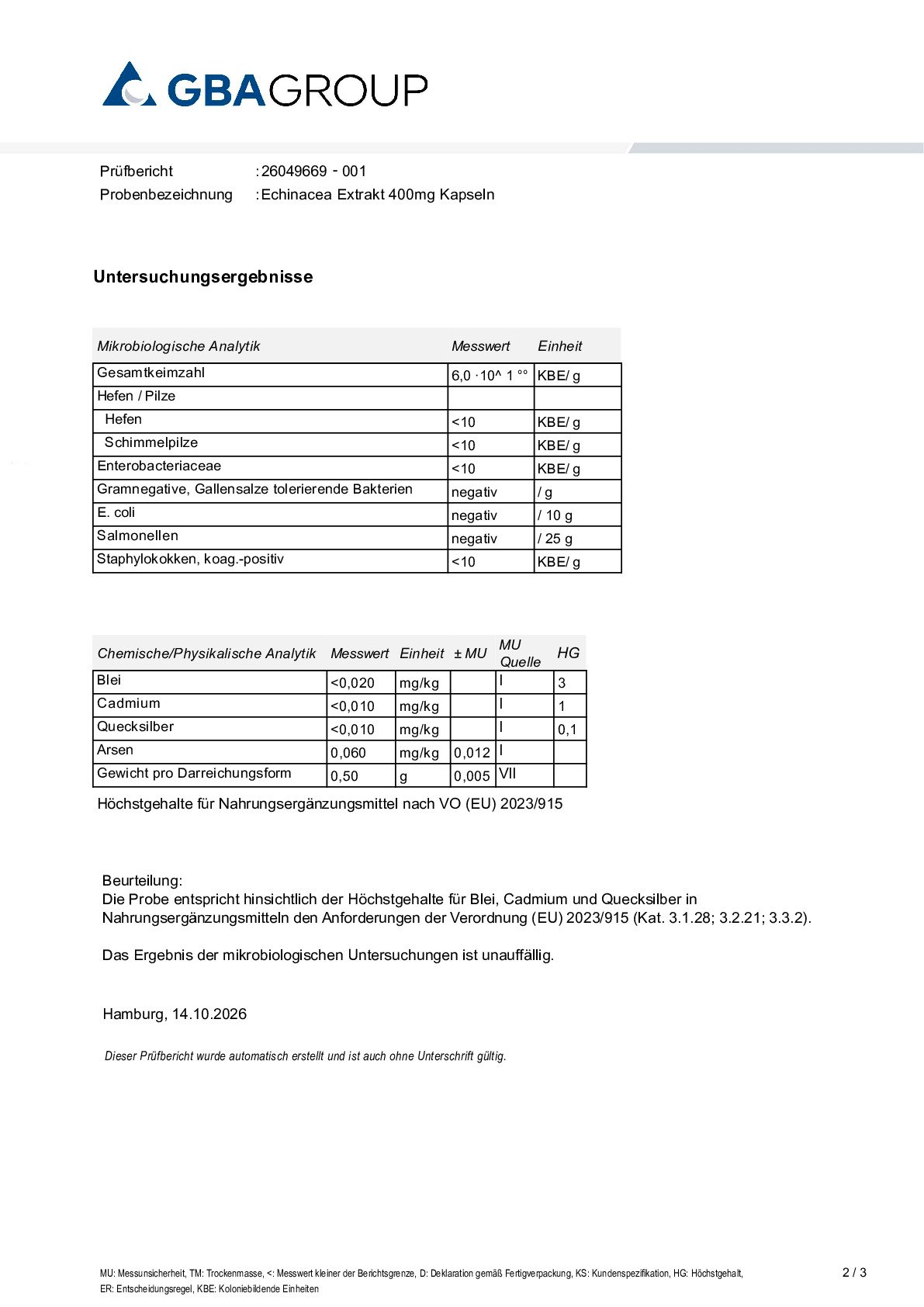 HEAVY METALS/MICROBIOLOGY HEAVY METALS/MICROBIOLOGY