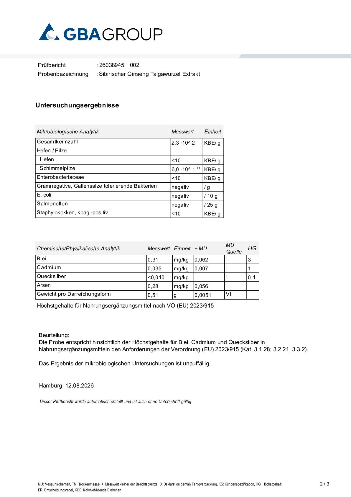 HEAVY METALS/MICROBIOLOGY HEAVY METALS/MICROBIOLOGY
