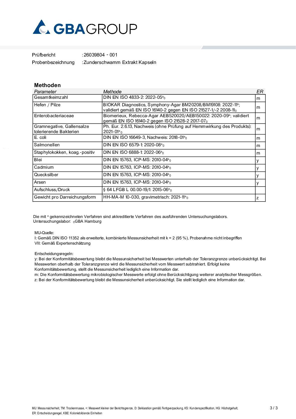 SCHWERMETALLE/MIKROBIOLOGIE SCHWERMETALLE/MIKROBIOLOGIE