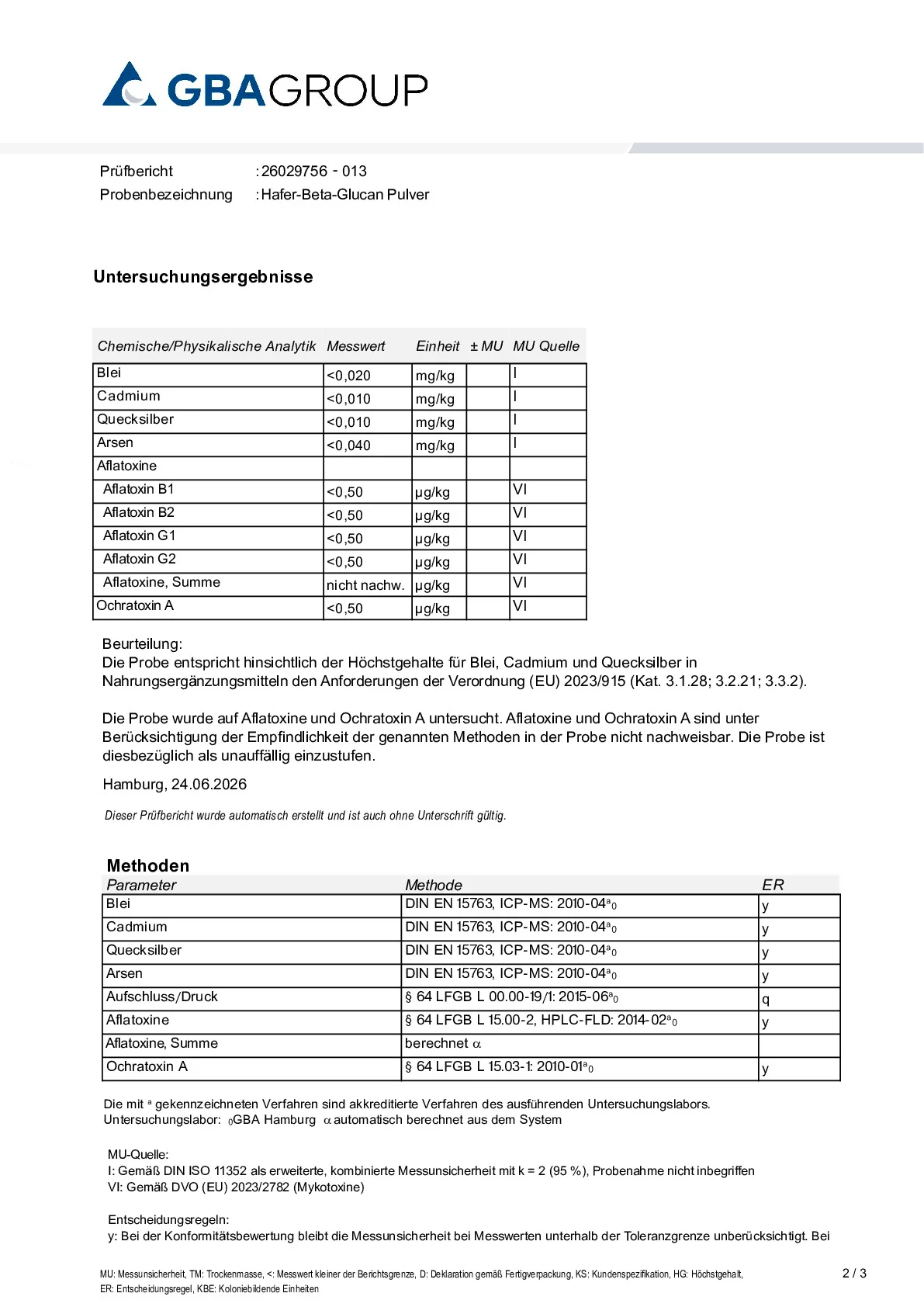 ZWARE METALEN/MYCOTOXINEN