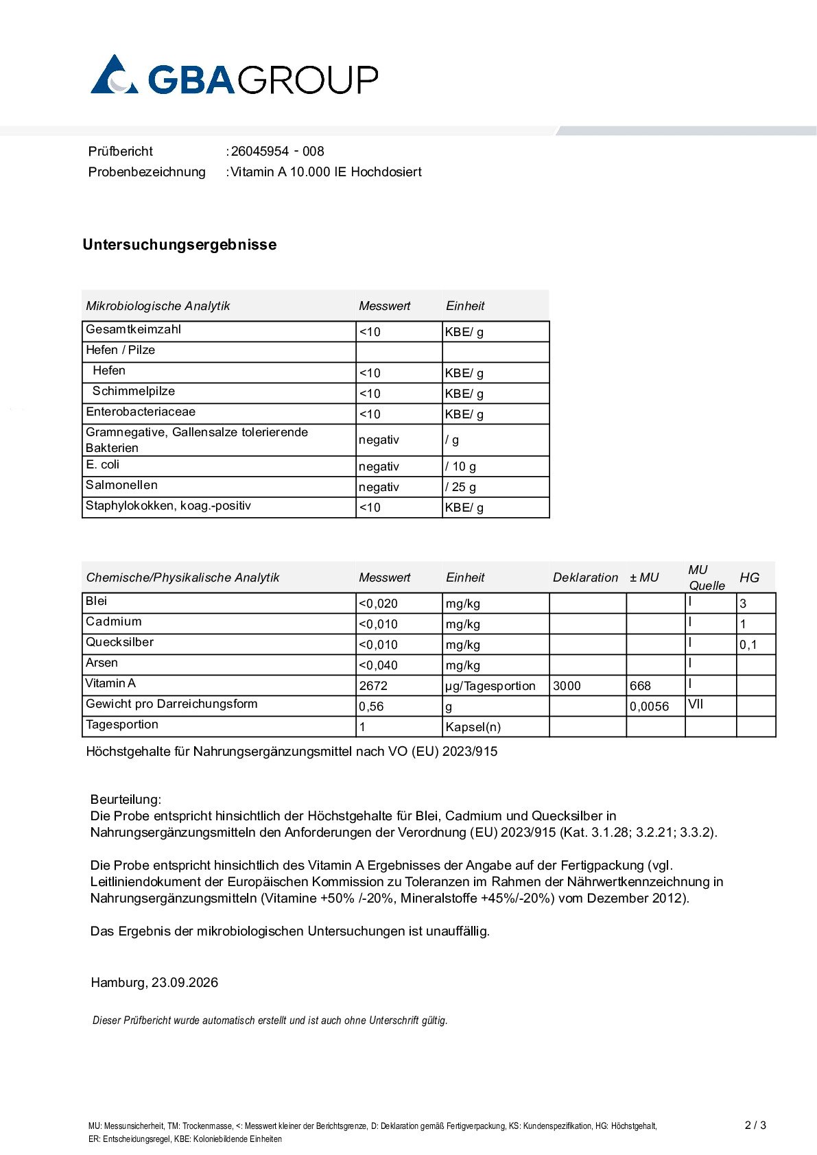 ACTIVE INGREDIENT/HEAVY METALS/MICROBIOLOGY ACTIVE INGREDIENT/HEAVY METALS/MICROBIOLOGY