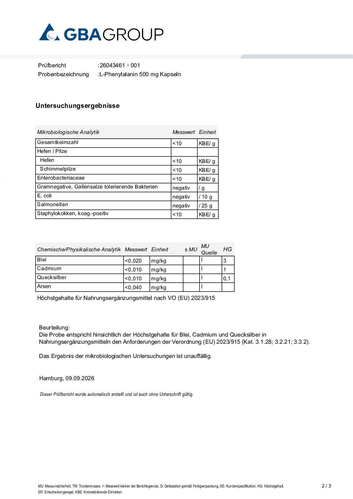 SCHWERMETALLE/MIKROBIOLOGIE SCHWERMETALLE/MIKROBIOLOGIE