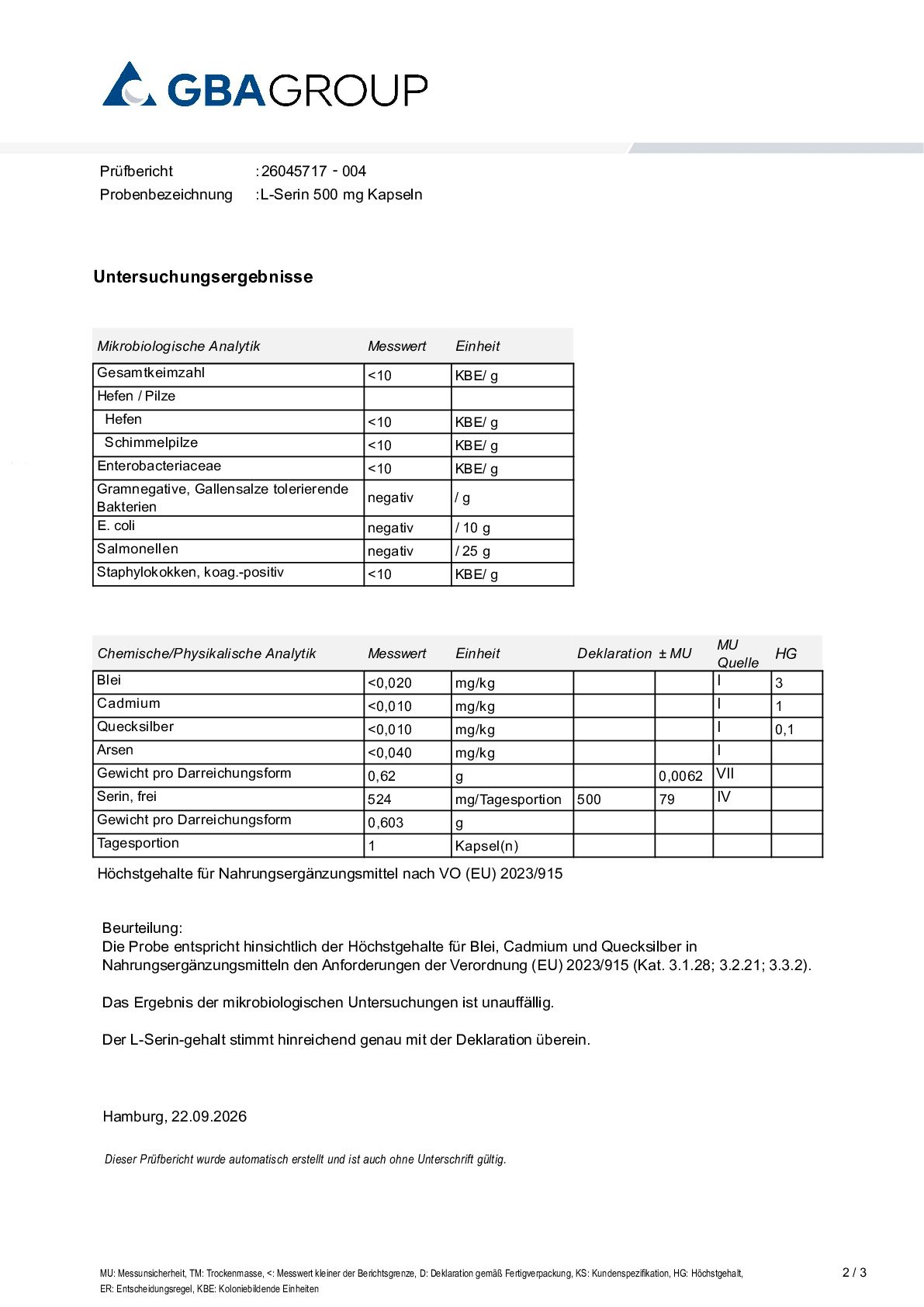 ACTIVE INGREDIENT/HEAVY METALS/MICROBIOLOGY ACTIVE INGREDIENT/HEAVY METALS/MICROBIOLOGY
