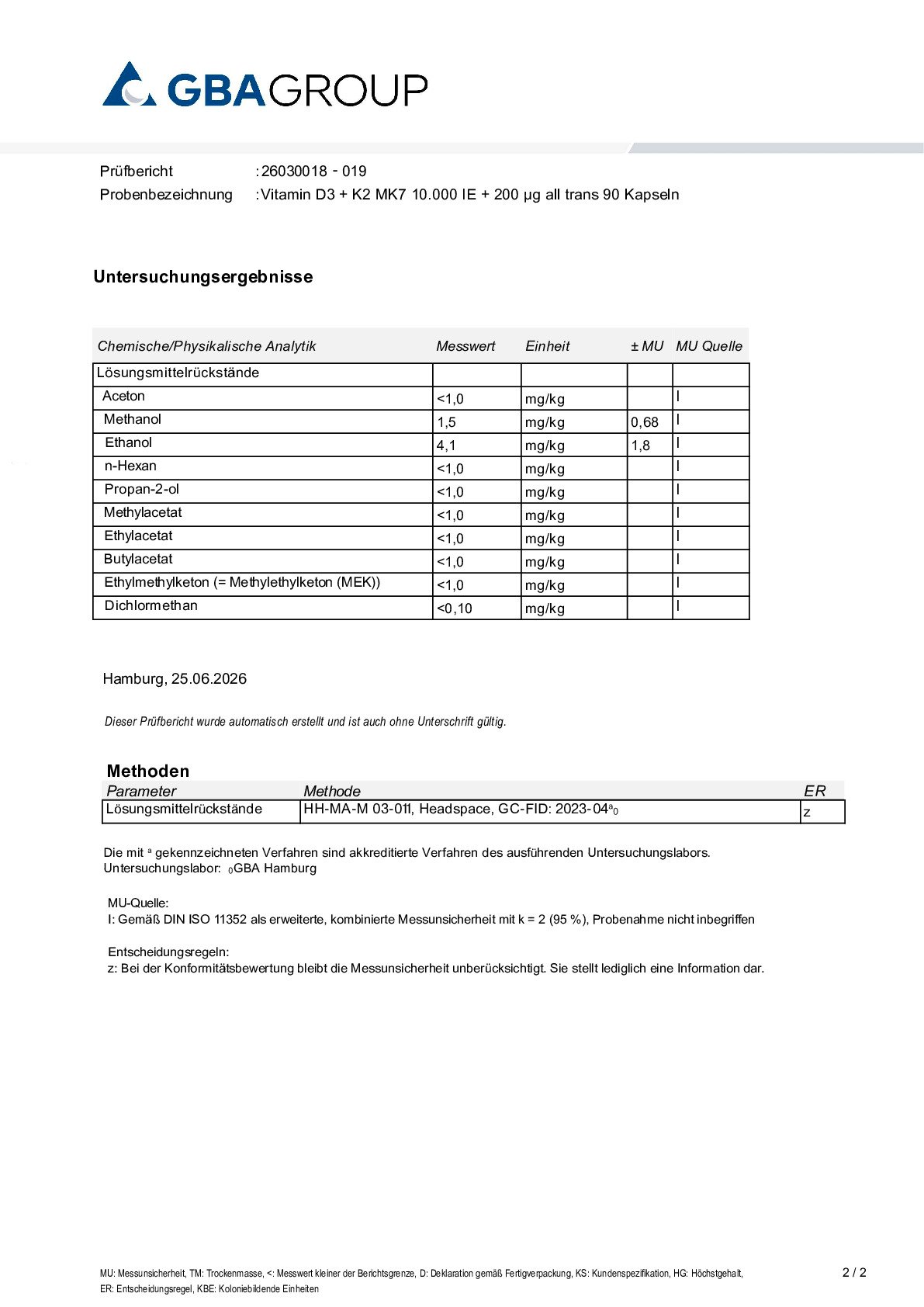 RESIDUAL SOLVENTS