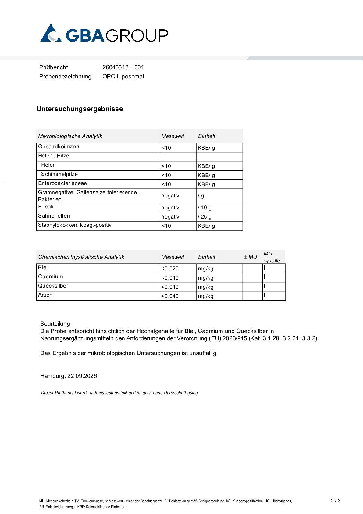 HEAVY METALS/MICROBIOLOGY