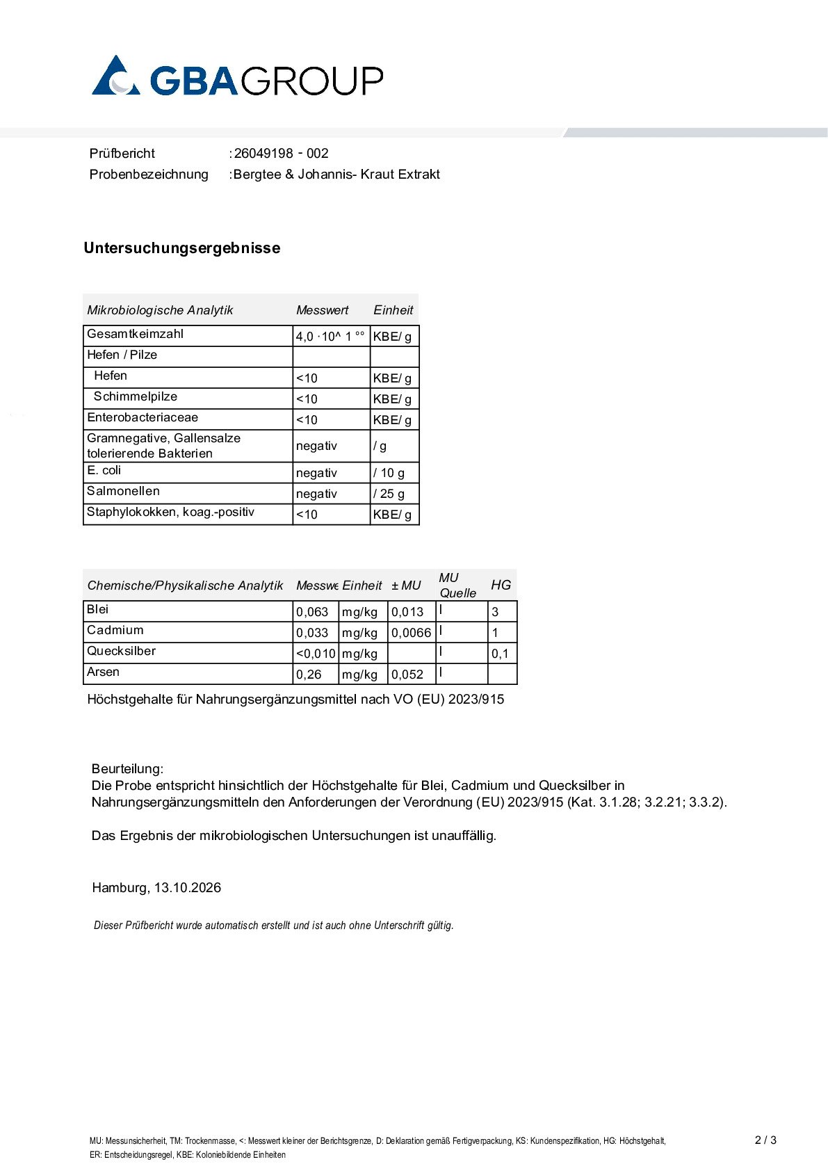 MÉTAUX LOURDS/MICROBIOLOGIE MÉTAUX LOURDS/MICROBIOLOGIE