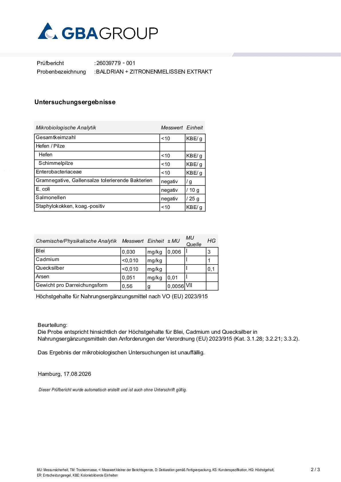 SCHWERMETALLE/MIKROBIOLOGIE