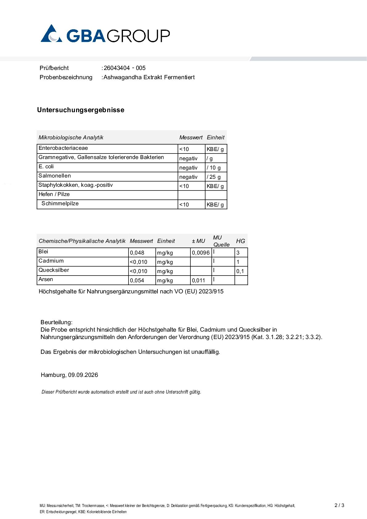 HEAVY METALS/MICROBIOLOGY HEAVY METALS/MICROBIOLOGY