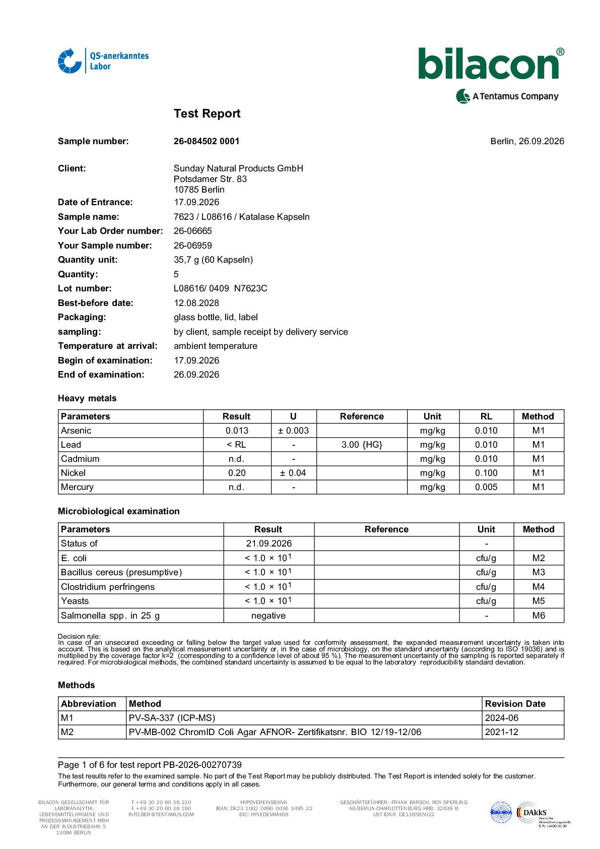 SCHWERMETALLE/MIKROBIOLOGIE SCHWERMETALLE/MIKROBIOLOGIE
