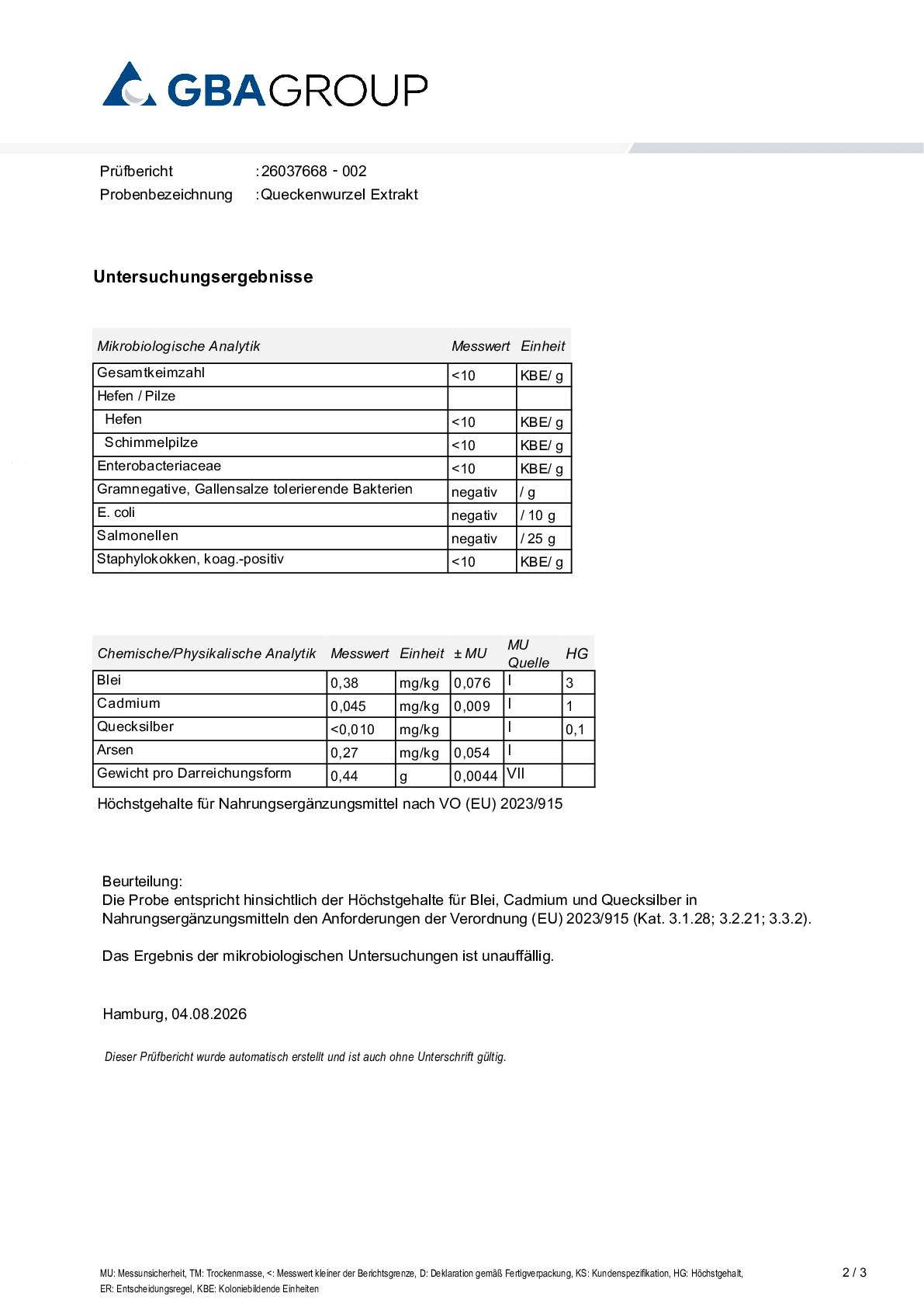 MÉTAUX LOURDS/MICROBIOLOGIE MÉTAUX LOURDS/MICROBIOLOGIE