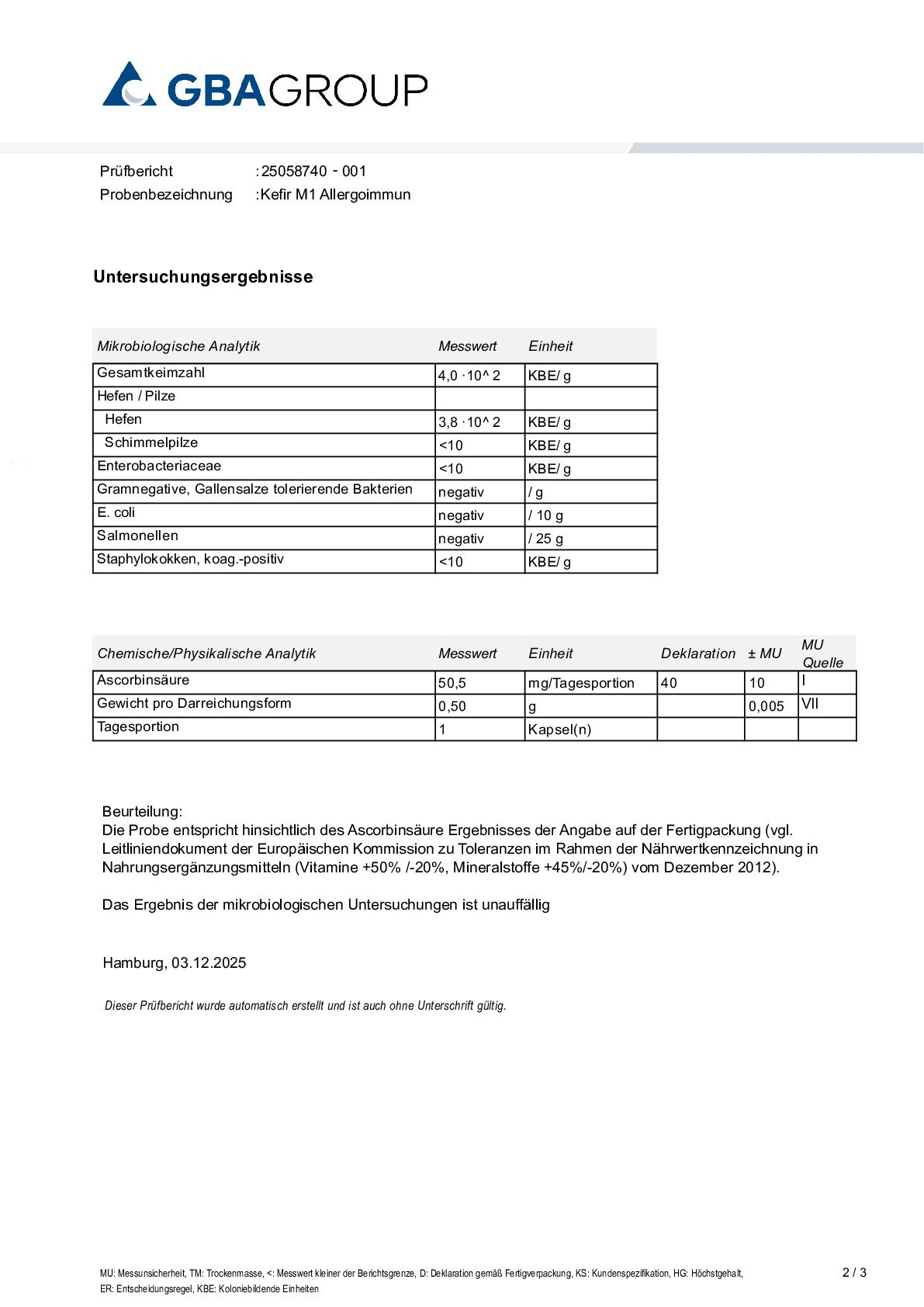ACTIVE INGREDIENT/MICROBIOLOGY