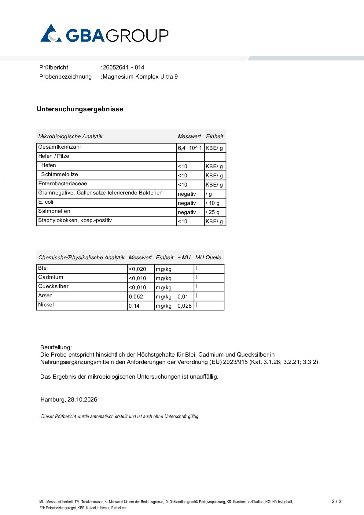 HEAVY METALS/MICROBIOLOGY HEAVY METALS/MICROBIOLOGY