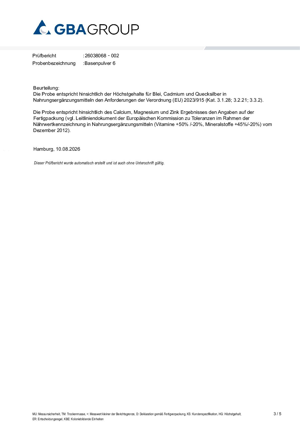 AKTIVER ZUTATEN/SCHWERMETALLE