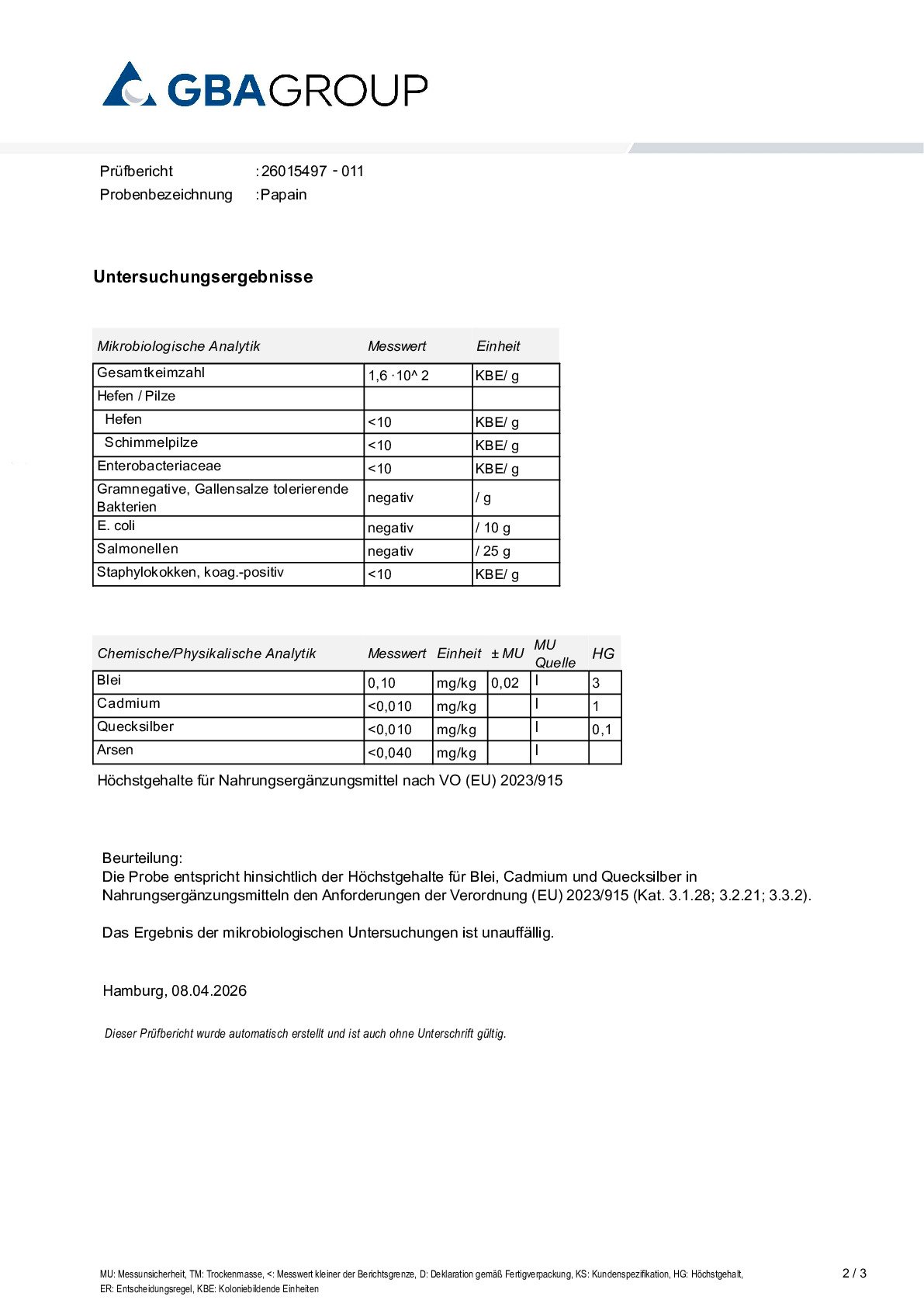 HEAVY METALS/MICROBIOLOGY HEAVY METALS/MICROBIOLOGY