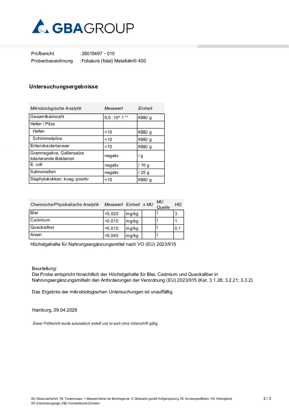 HEAVY METALS/MICROBIOLOGY HEAVY METALS/MICROBIOLOGY