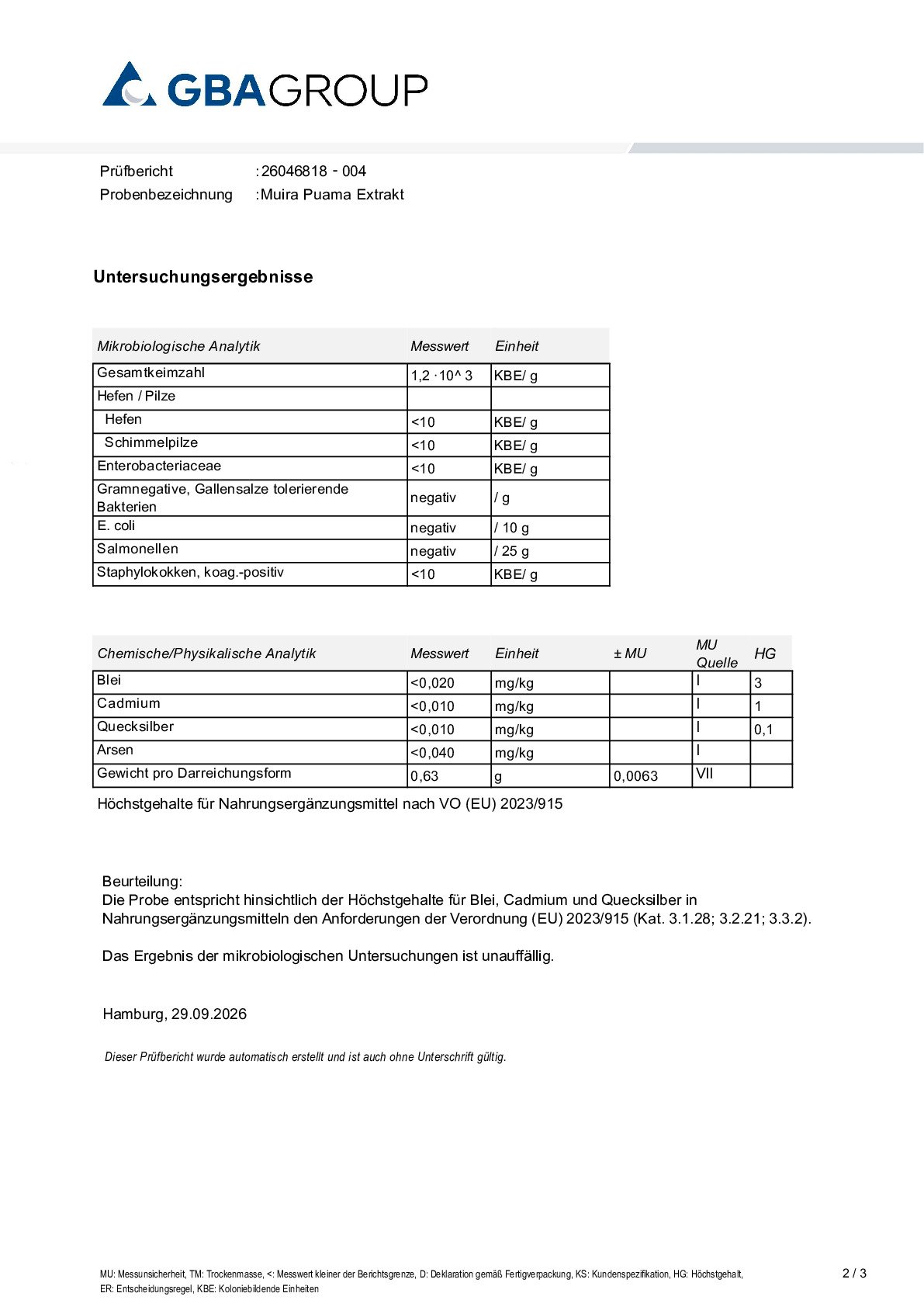 SCHWERMETALLE/MIKROBIOLOGIE SCHWERMETALLE/MIKROBIOLOGIE