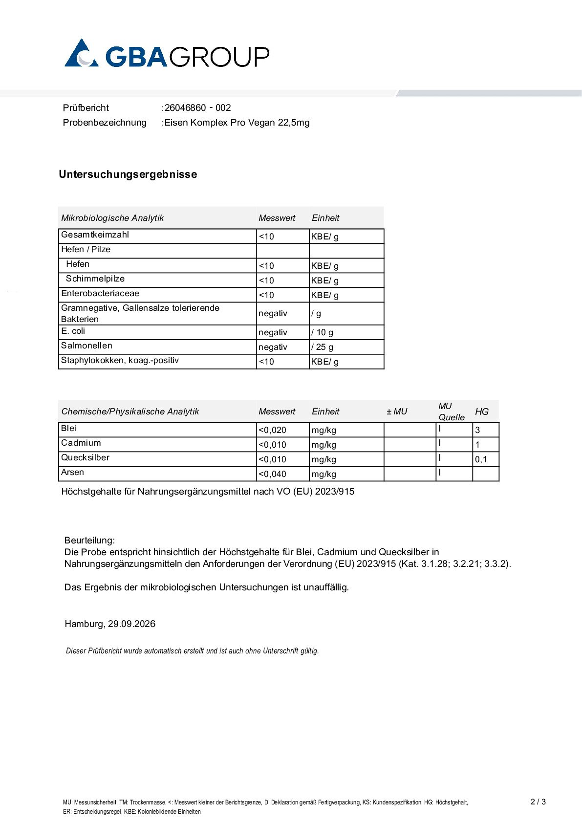 SCHWERMETALLE/MIKROBIOLOGIE