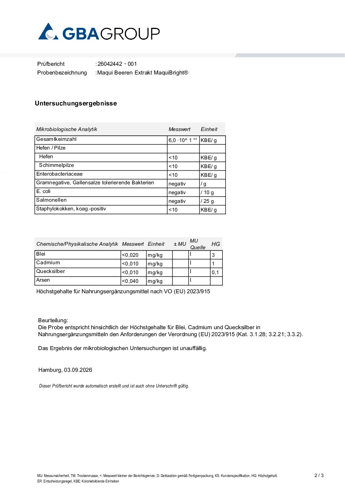HEAVY METALS/MICROBIOLOGY HEAVY METALS/MICROBIOLOGY