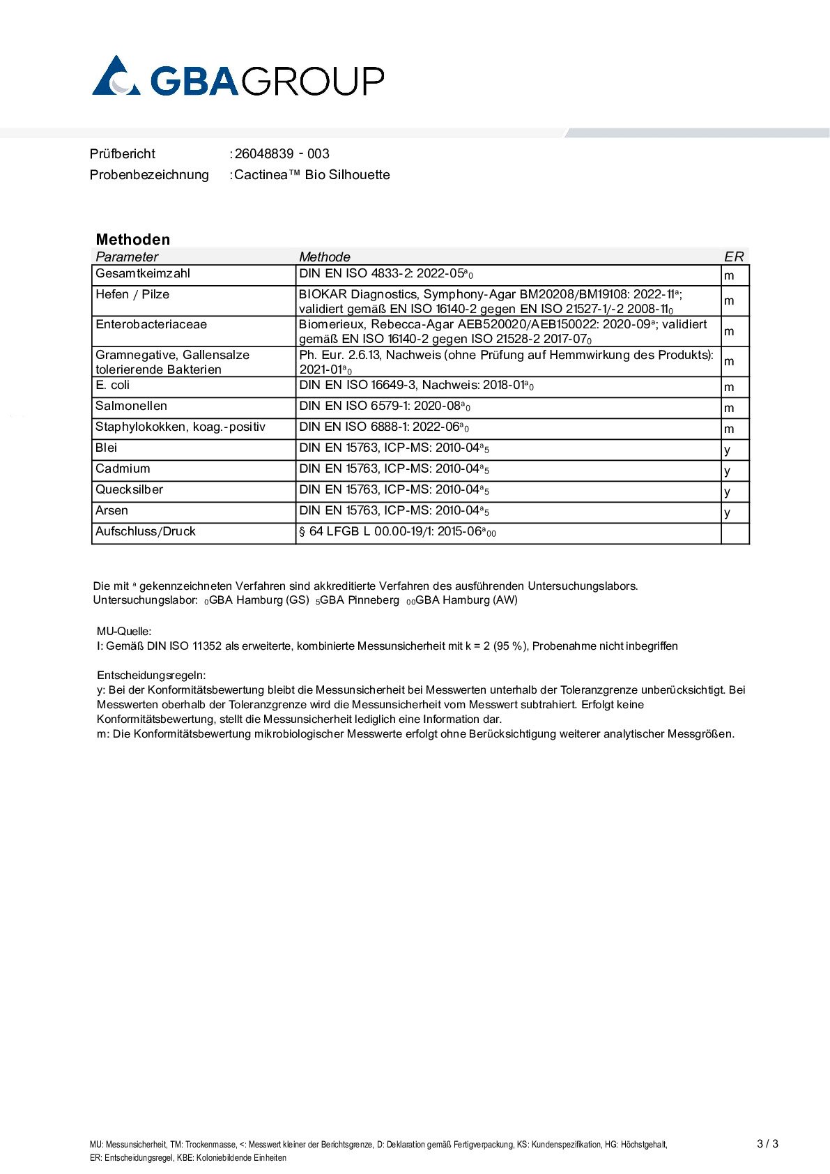 HEAVY METALS/MICROBIOLOGY