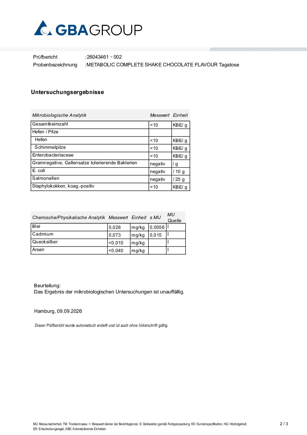 HEAVY METALS/MICROBIOLOGY