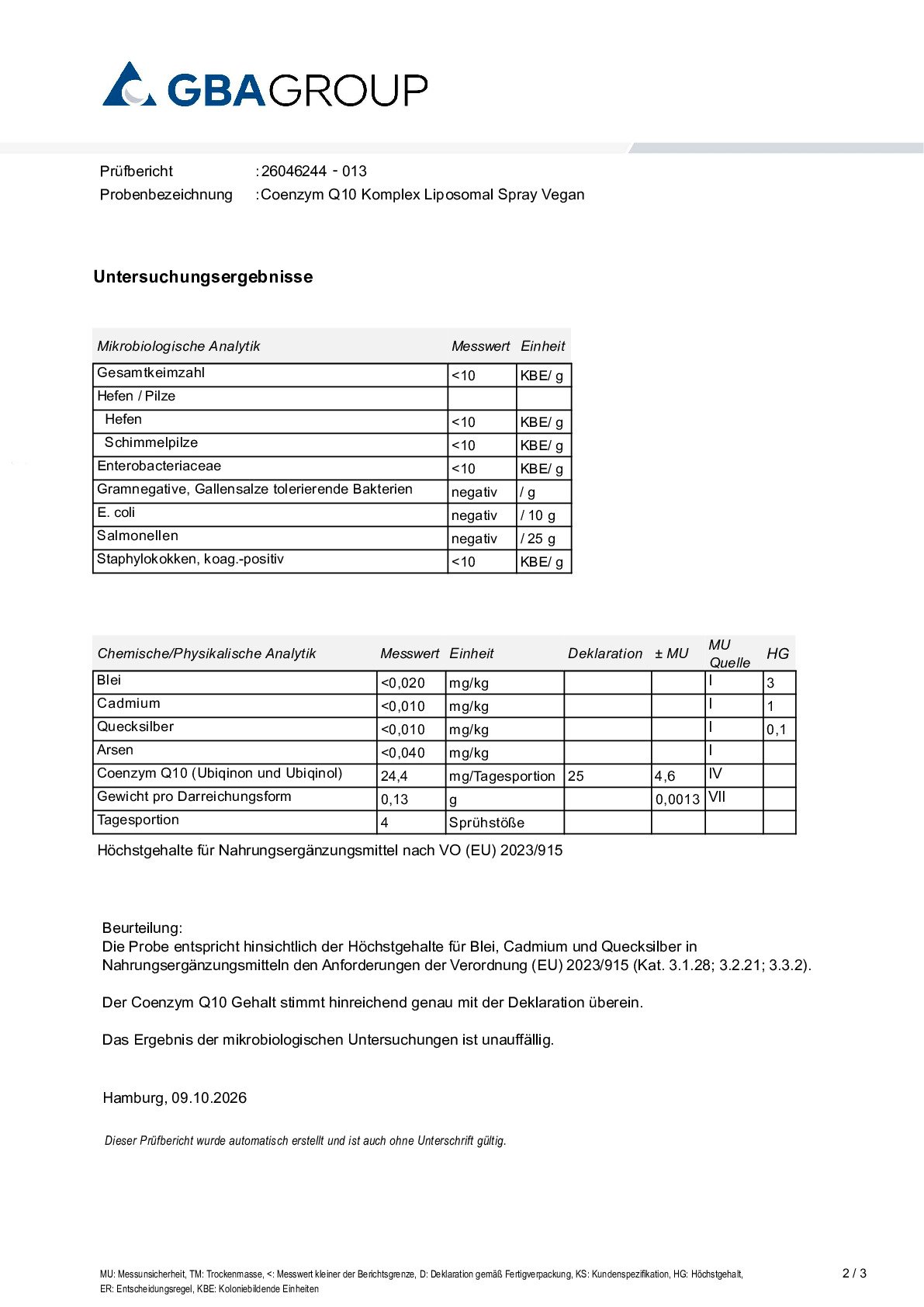 PRINCIPI ATTIVI/METALLI PESANTI/MICROBIOLOGIA PRINCIPI ATTIVI/METALLI PESANTI/MICROBIOLOGIA