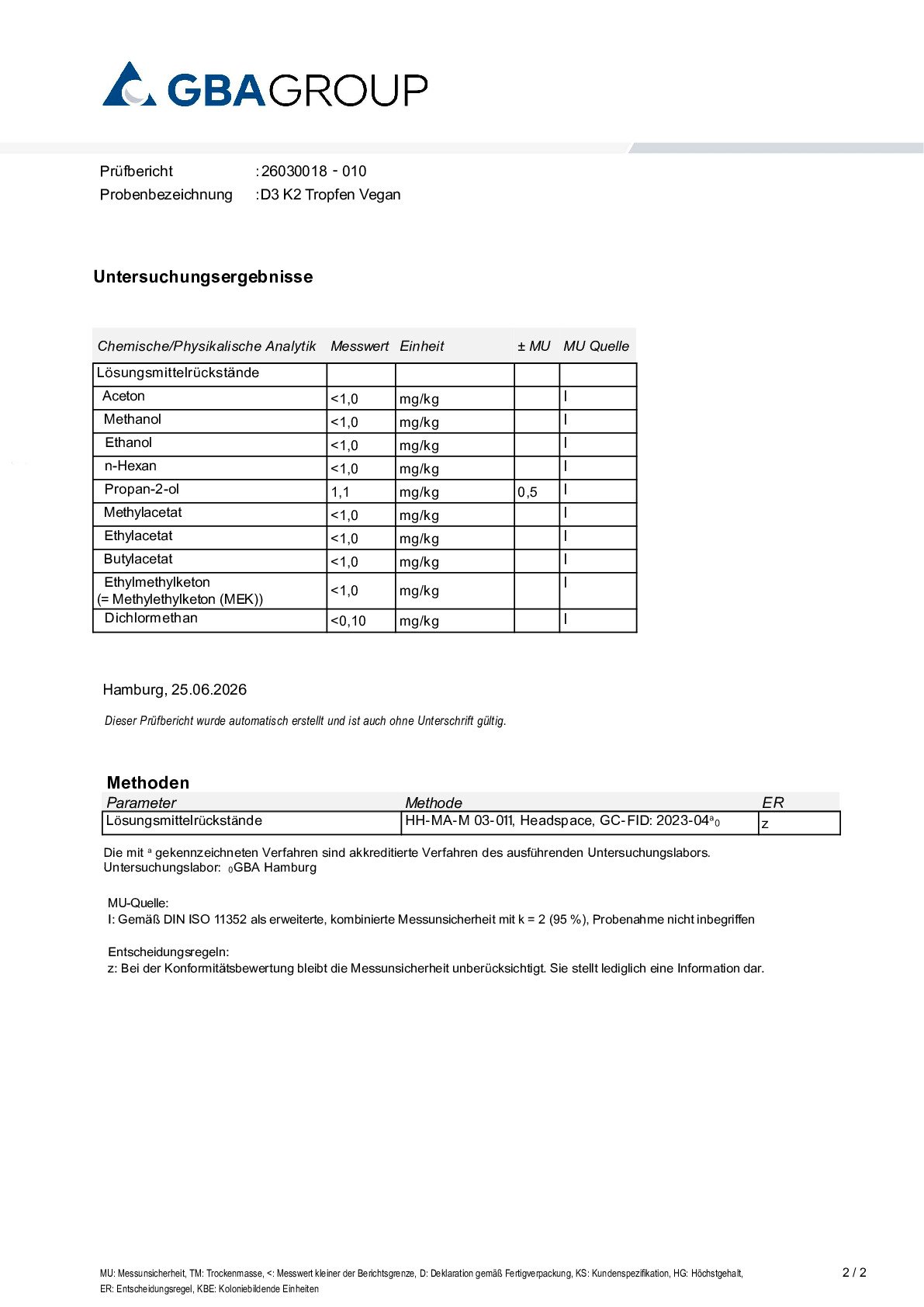 RESTLÖSUNGSMITTEL RESTLÖSUNGSMITTEL