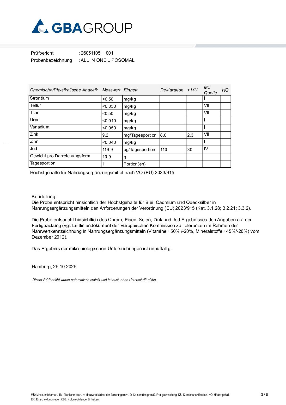 ACTIVE INGREDIENT/HEAVY METALS/MICROBIOLOGY ACTIVE INGREDIENT/HEAVY METALS/MICROBIOLOGY