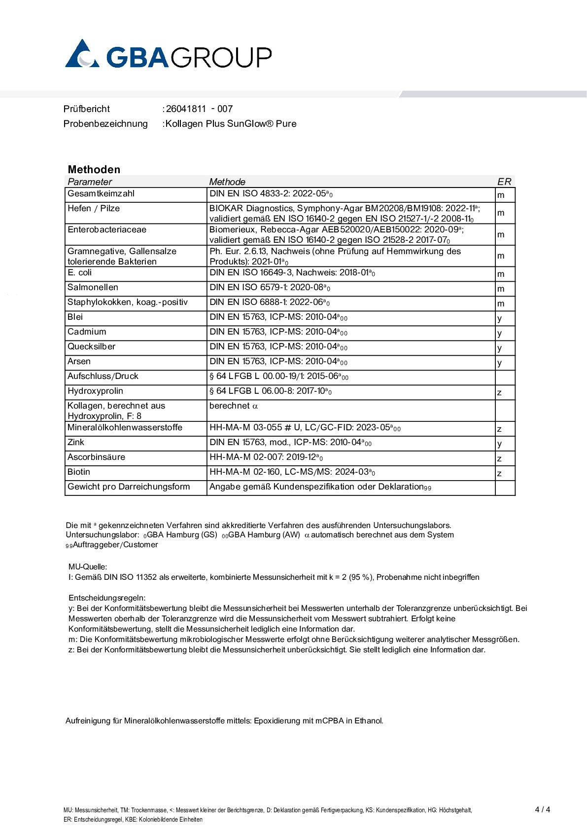 INGREDIENTE ACTIVO/METALES PESADOS/MICROBIOLOGÍA