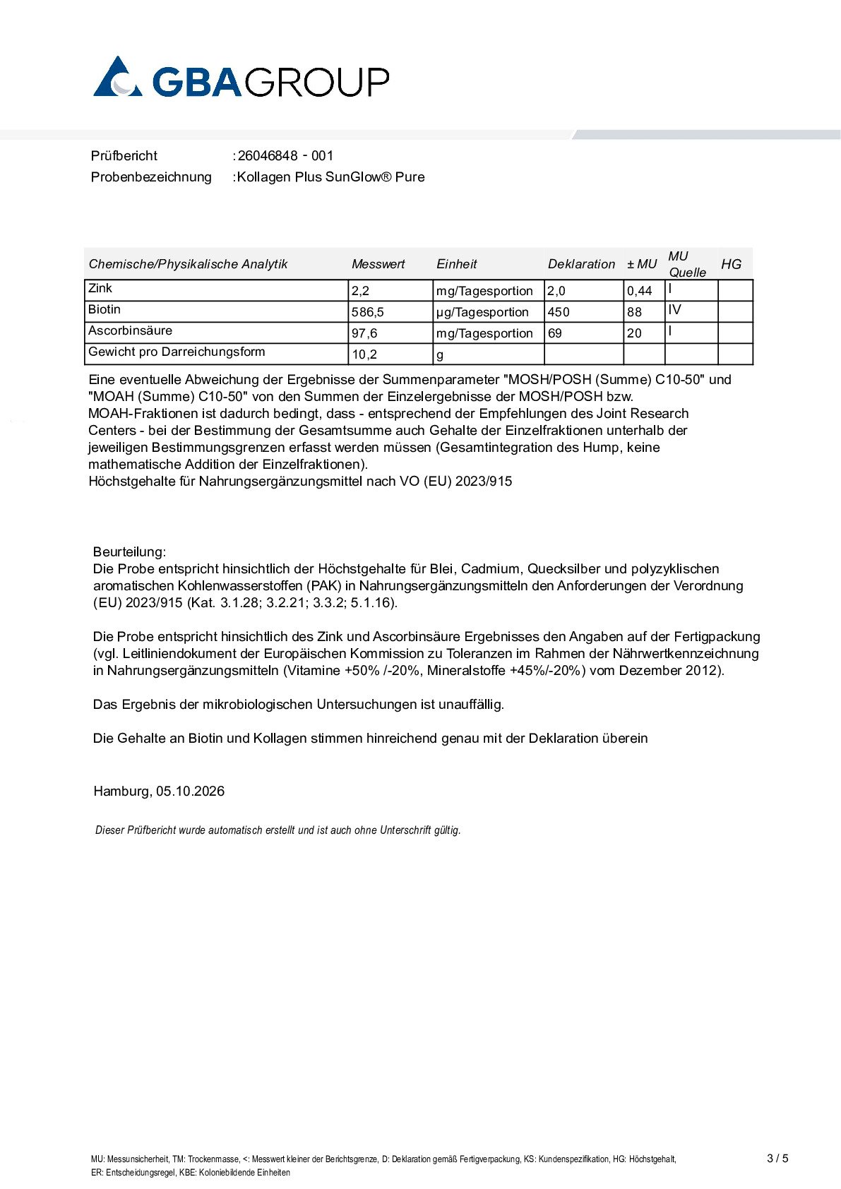 ACTIVE INGREDIENT/HEAVY METALS/MICROBIOLOGY ACTIVE INGREDIENT/HEAVY METALS/MICROBIOLOGY