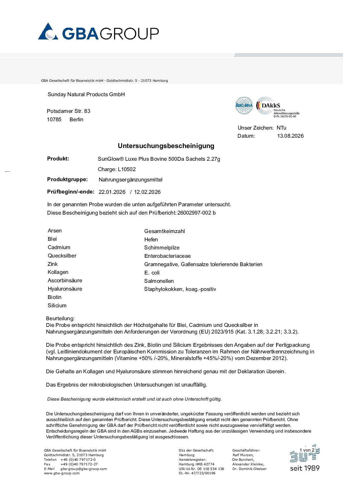 DÉCLARATION DE CONFORMITÉ